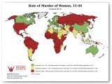 Estadística de tasa de asesinatos de mujeres