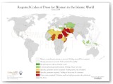 Códigos de vestimenta requeridos para mujeres en la estadística del mundo islámico